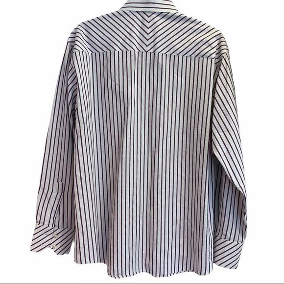 TED Baker men’s maroon striped dress shirt size 16 34/35 USL - Picture 2 of 7